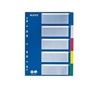 Leitz Intercalaires A4 10 Touches, Multicolore, Onglets Renforcés en Plastique Résistant avec Table des Matières, 12566000