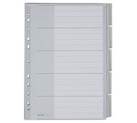 LEITZ Intercalaire en plastique vierge A4 extra large 5 pièces gris