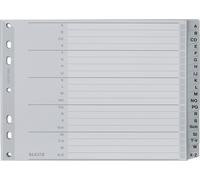 LEITZ Intercalaire plastique A-Z A4 extra large demi-hauteur 20 pièces gris