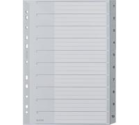 LEITZ Intercalaire plastique chiffres A4 extra large 1-10 gris