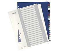 Leitz Intercalaires 1-20, Imprimable sur PC, A4, Plastique Ultra-Résistant, Extra-Large, Blanc/Multicolore, Style, 12390000