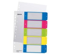 Leitz Intercalaires 1-5, Imprimable sur PC, A4, Extra-Large, Plastique Ultra-Résistant, Multicolore, WOW, 12410000