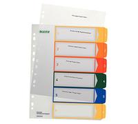 Leitz Répertoire 12920000 – DIN A4 extra-large, polypropylène multicolore, 6 onglets imprimable