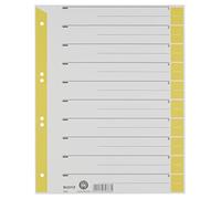 Leitz Intercalaires A4, Lot de 25, Extra-Large, Gris avec Bande Perforée et Onglets Jaunes, 100% Recyclé, Onglets Prédécoupés, 165230150
