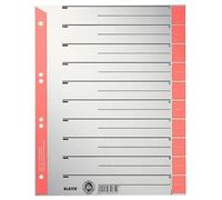 Leitz - Intercalaires A4 16523025 - Lot de 25 gris, onglets rouges prédécoupés, 100% recyclé