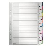 Leitz Intercalaires A5 12 touches vierges – Onglets interchangeables – Plastique ultra-résistant gris