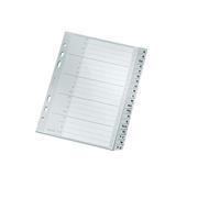 Leitz Intercalaires A5 Touches A-Z, 20 Feuilles, Extra-Large, Gris, Onglets Renforcés en Plastique Résistant avec Table des Matières, 12650000