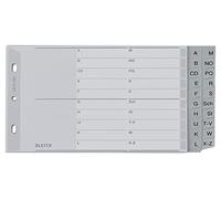 Leitz Intercalaires A5 Touches A‑Z A‑L M‑Z 20 feuilles Gris Extra‑large onglets plastique renforcés