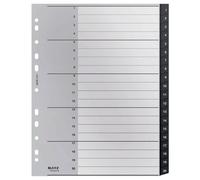 Leitz Intercalaires A4 Extra-large Onglets 1-12 90% recyclé Noir Qualité premium 12090000