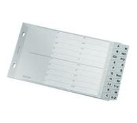 Leitz Intercalaires A5 Touches A-Z (Séparation A-L et M-Z), 20 Feuilles, Extra-Large, Gris, Onglets Renforcés en Plastique Résistant avec Table des Matières, 12670000