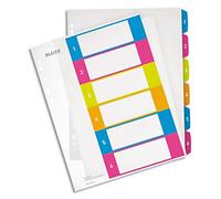LEITZ Intercalaires imprimables WOW, 6 touches, A4+, PP, multicolore