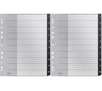 Leitz Intercalaires, Onglets 1-10, A4, Extra-Large, Plastique 90% Recyclé, Écologique, Qualité Premium, Recycle, Noir, 12080000 (Lot de 2)