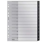 Leitz Intercalaires A4 Extra-large Onglets 1-12 90% recyclé Noir Qualité premium 12090000