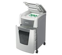 Leitz IQ 80160000 - Destructeur de Documents Coupe Micro Sécurité P5 pour Bureau, Automatique, Capacité 300 Feuilles, Corbeille 60 litres, Blanc