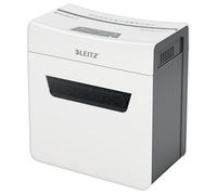 Leitz IQ 80900000 6X Premium - Destructeur de Documents Coupe Croisée Sécurité P4, Capacité 7-6 feuilles (70-80 grs), Corbeille 10 litres, Blanc
