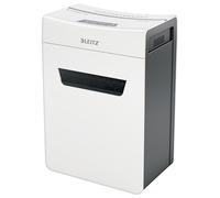 Leitz IQ 80920000 10X Premium - Destructeur de Documents Coupe Croisée Sécurité P4, Capacité 11-10 Feuilles (70-80 grs), Corbeille 18 litres, Blanc