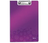 Leitz Porte‑bloc A4 Violet WOW – capacité 75 feuilles, clip métallique solide, pochette, polyfoam