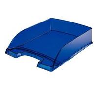 Leitz Corbeille à courrier Plus Polystyrène 100% recyclable A4 600 feuilles Bleu foncé translucide