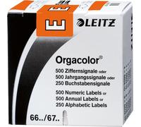 LEITZ Lettres de signalisation Orgacolor "E" sur rouleau orange 250 pièces