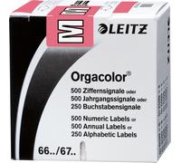 LEITZ Lettres de signalisation Orgacolor "M" sur rouleau rose 250 pièces