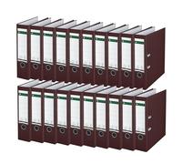 Leitz Lot de 20 classeurs de qualité en plastique 180° - Format A4 - Marron - Dos 8,2 cm - Couverture en polypropylène laminé - 10105075