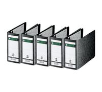 Leitz Lot de 5 chemises de qualité 180° A6 paysage noir dos 80 mm Format A6 paysage Couverture en carton rigide 10780000