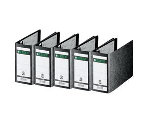Leitz Lot de 5 chemises de qualité 180° A6 paysage noir dos 80 mm Format A6 paysage Couverture en carton rigide 10780000