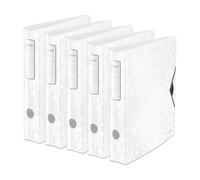 Leitz Lot de 5 classeurs de qualité 180° Active Wow - Format A4 - Dos arrondi - 6,5 cm de large - Fermeture élastique - Polyfoam léger - En plastique - Blanc - 11070001