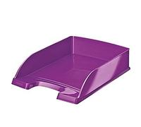 LEITZ Lot de 5 Corbeilles à courrier Plus WOW, A4, polystyrène, violet