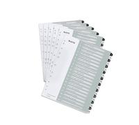 Leitz Lot de 6 feuilles de couverture et 20 intercalaires pour format A4, avec chiffres imprimés de 1 à 20, extra larges, blanc/noir, en polypropylène, WOW, 12170000