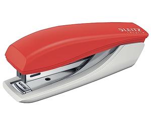 LEITZ - Mini Agrafeuse, Capacité 10 Feuilles, avec Ôte-agrafes Intégré, Acier & Plastique Recyclé, 100% Recyclable, Compensée en CO2, Eco-responsable, Gamme NeXXt Recycle, coloris Rouge, 56170025