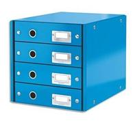 Leitz Module De Classement 4 Tiroirs Wow En Carton Recouvert De Polypropylène. Coloris Bleu.