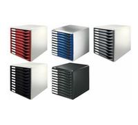 LEITZ Module de classement formulaires, 10 tiroirs,gris/gris G