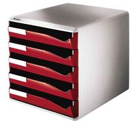 Leitz Module De Classement Post-Set,5 Tiroirs, Gris/Bordeaux
