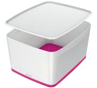 LEITZ MyBox boîte de rangement 18,0 l blanc perle/rose 38,5 x 31,8 x 19,8 cm