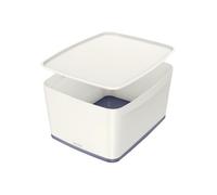 Leitz Mybox - Boîte De Rangement Avec Couvercle - Medium - Blanc Et Gris