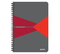 Leitz Office 44591025 Cahier ligné à spirales, couverture en carton, ouverture à 360°, 180 pages/90 feuilles, papier certifié FSC (80 g/m²), pour bureau et école, rouge, format A5