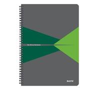 Leitz Office 44951055 Cahier A4 quadrillé à spirales, couverture en polypropylène, ouverture à 360°, 180 pages/90 feuilles de papier certifié FSC (80 g/m²), pour bureau et école, vert