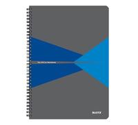 Leitz Office 44961035 Cahier ligné A4 à spirales, couverture en polypropylène, ouverture à 360°, 180 pages/90 feuilles de papier certifié FSC (80 g/m²), pour bureau et école, bleu