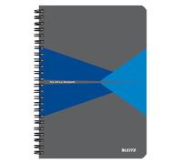 Leitz Office College Pad - Cahier A5 quadrillé avec couverture PP, reliure spirale, ouverture à 360 degrés, 180 pages/90 feuilles de papier accrédité FSC 80 g/m², pour bureau et école, bleu, 44981035