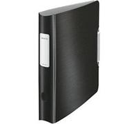 Leitz ordner active style, 180 grad, 60 mm, satin-schwarz din a4, runder rcken, aus pp, gebrstete oberflche, innen silber, mit G