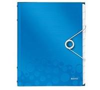 Leitz Trieur A4 WOW – polypropylène (PP), 12 onglets, bleu métallisé, fermeture élastique