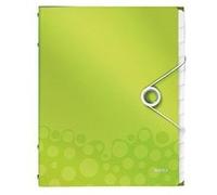Leitz ordnungsmappe wow, din a4, pp, 12 fcher,grn-mettalic laminierte oberflche, oberflchenstruktur mit 3d-prgung, 3 schutzk G
