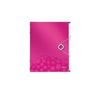 Leitz ordnungsmappe wow, din a4, pp, 12 fcher,pink-metallic laminierte oberflche, oberflchenstruktur mit 3d-prgung, 3 schutz G