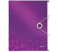 Leitz ordnungsmappe wow, din a4, pp, 6 fcher, violett laminierte oberflche, oberflchenstruktur mit 3d-prgung, 3 schutzklappe G