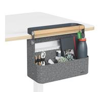 Leitz Organisateur de Bureau Suspendu avec Poignée en Bois | Idéal hot desking, plateau intérieur amovible, 3 boucles élastiques, 38 x 19 x 30-33cm, espaces partagés
