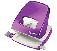 Leitz - Perforateur, 30 Feuilles, Réglette de Guidage avec Marquages des Formats, Métal, Emballage Boîte, pour Maison Bureau École, Violet WOW, 50081062