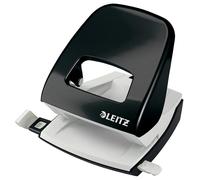 Leitz Perforateur, 30 Feuilles, Réglette de Guidage avec Marquages des Formats, Métal, WOW, 50081095 - Noir