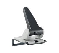 Leitz Perforatrice Gros Travaux & Sans Effort, Capacité 65 Feuilles, Noir, Métal, Réglette de Guidage avec Repères, Heavy Duty, 51800095