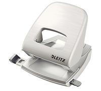 Leitz Perforatrice Sans Effort, Capacité 30 Feuilles, Blanc Arctique, Métal, Réglette de Guidage avec Repères, Style, 50060004